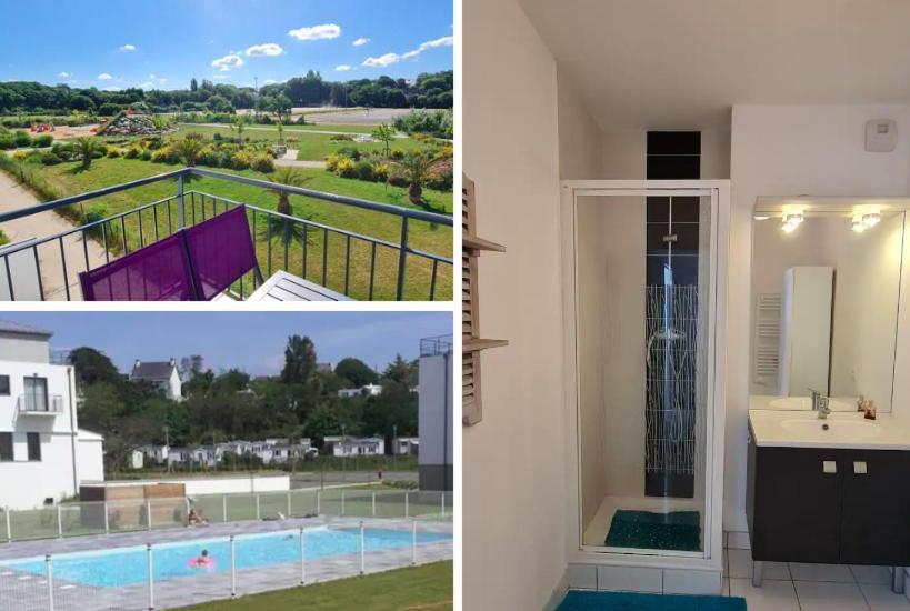Appartement Devant La Plage Avec Piscine กงการ์โน ภายนอก รูปภาพ